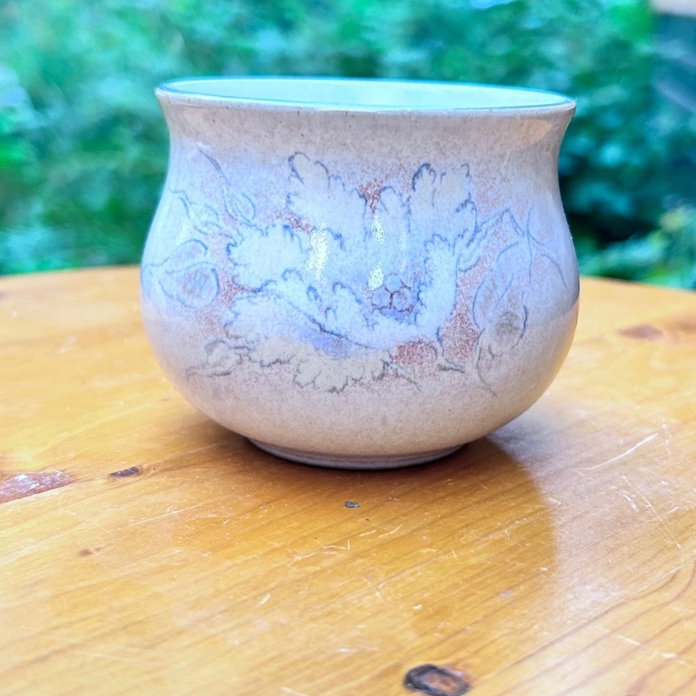 Vintage Tasmin Sugar Bowl Stoneware Pastel Floral Pink Blue Small Denby England